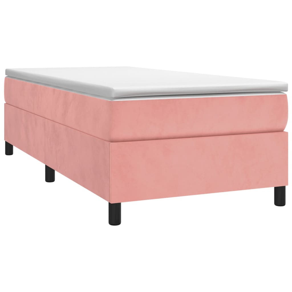 Boxspring bed fluweel roze 80x200 cm is nu te koop bij PeponiXL, paradijselijk wonen!