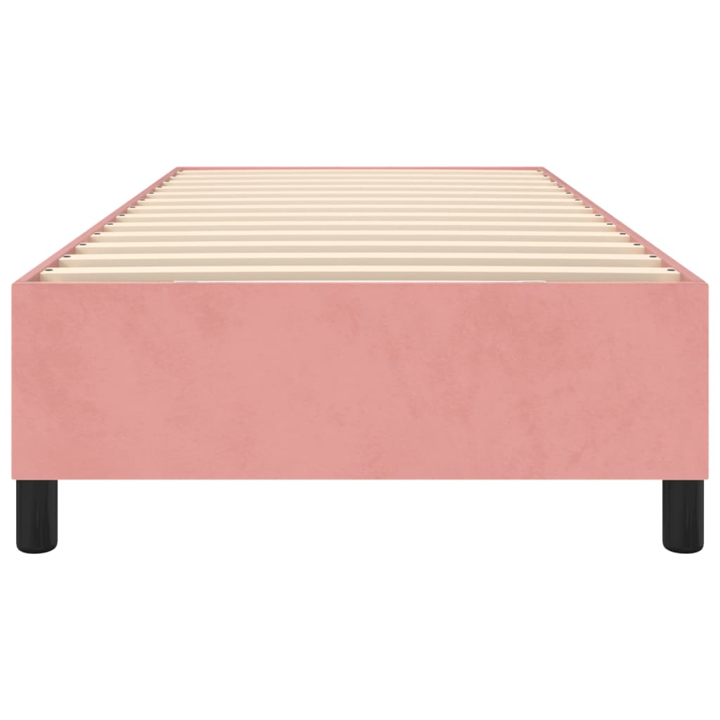 Boxspring bed fluweel roze 80x200 cm is nu te koop bij PeponiXL, paradijselijk wonen!