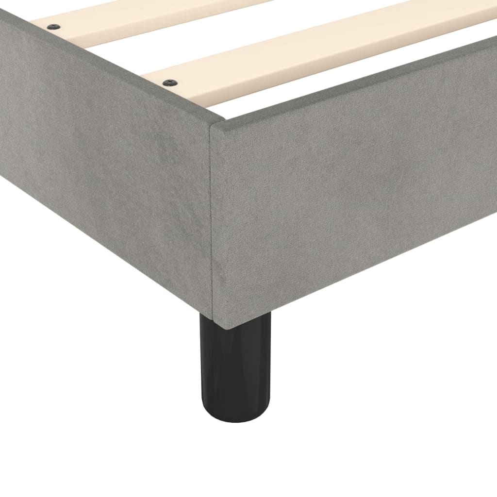 Boxspring bed 90x190 cm fluweel lichtgrijs is nu te koop bij PeponiXL, paradijselijk wonen!