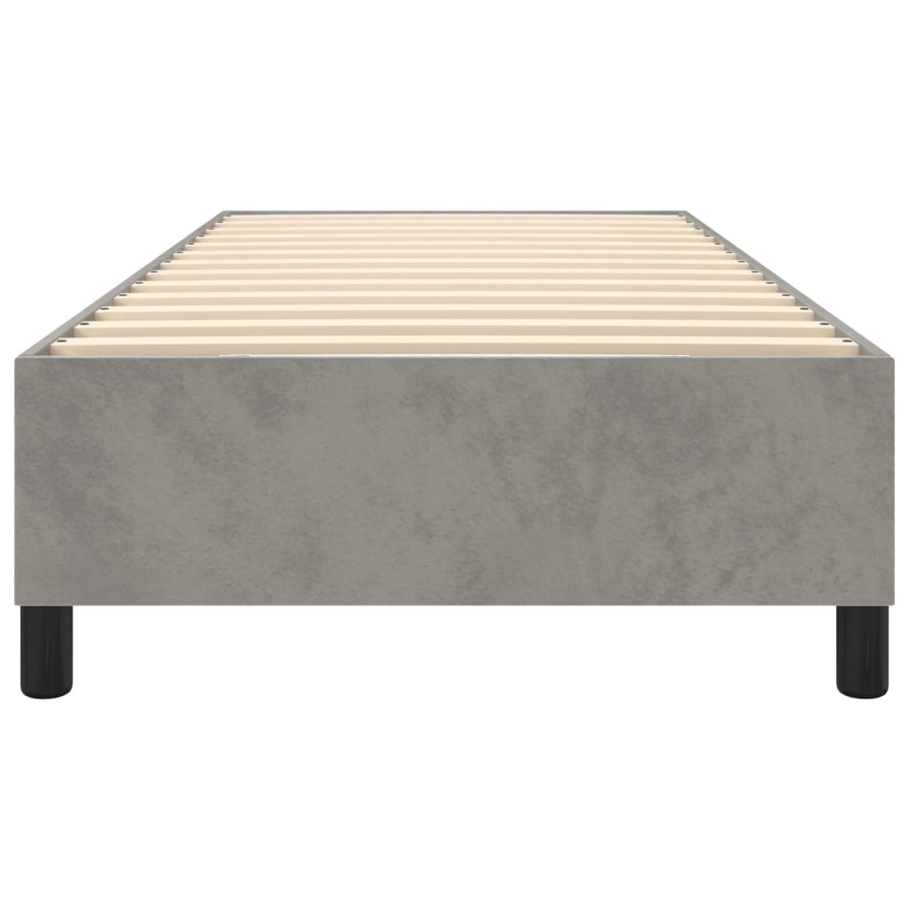 Boxspring bed 90x200 cm fluweel lichtgrijs is nu te koop bij PeponiXL, paradijselijk wonen!