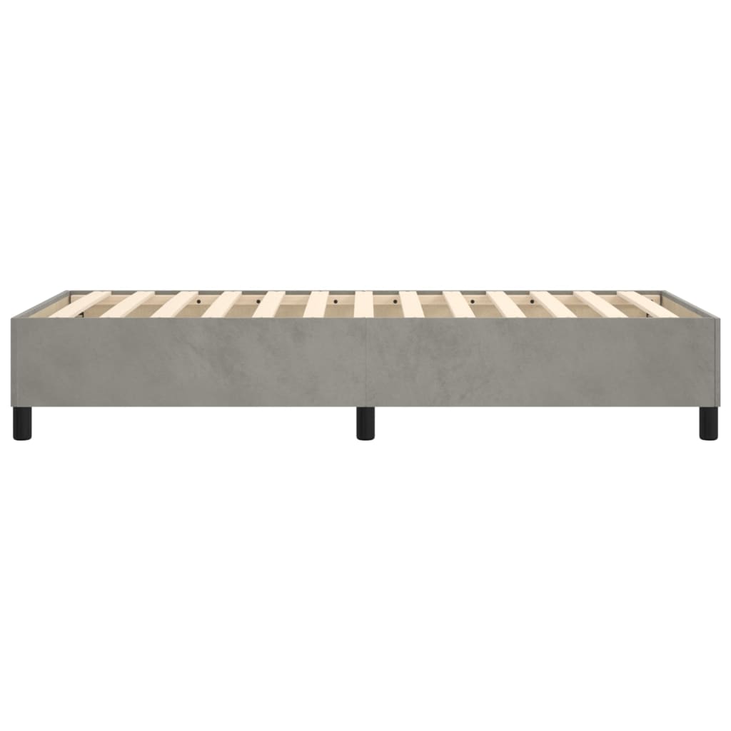 Boxspring bed 90x200 cm fluweel lichtgrijs is nu te koop bij PeponiXL, paradijselijk wonen!