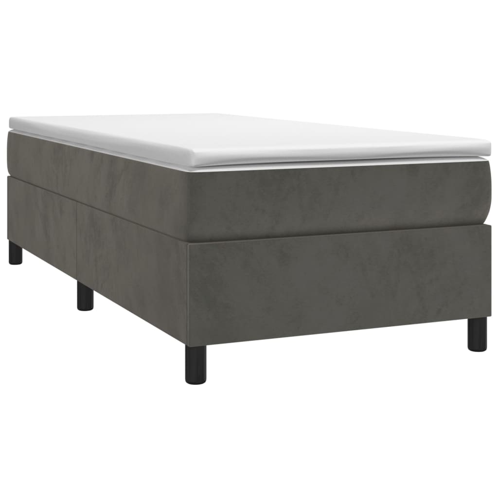 Boxspring bed 90x200 cm fluweel donkergrijs is nu te koop bij PeponiXL, paradijselijk wonen!