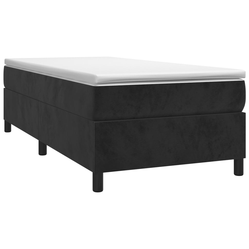 Boxspring bed fluweel zwart 90x200 cm is nu te koop bij PeponiXL, paradijselijk wonen!