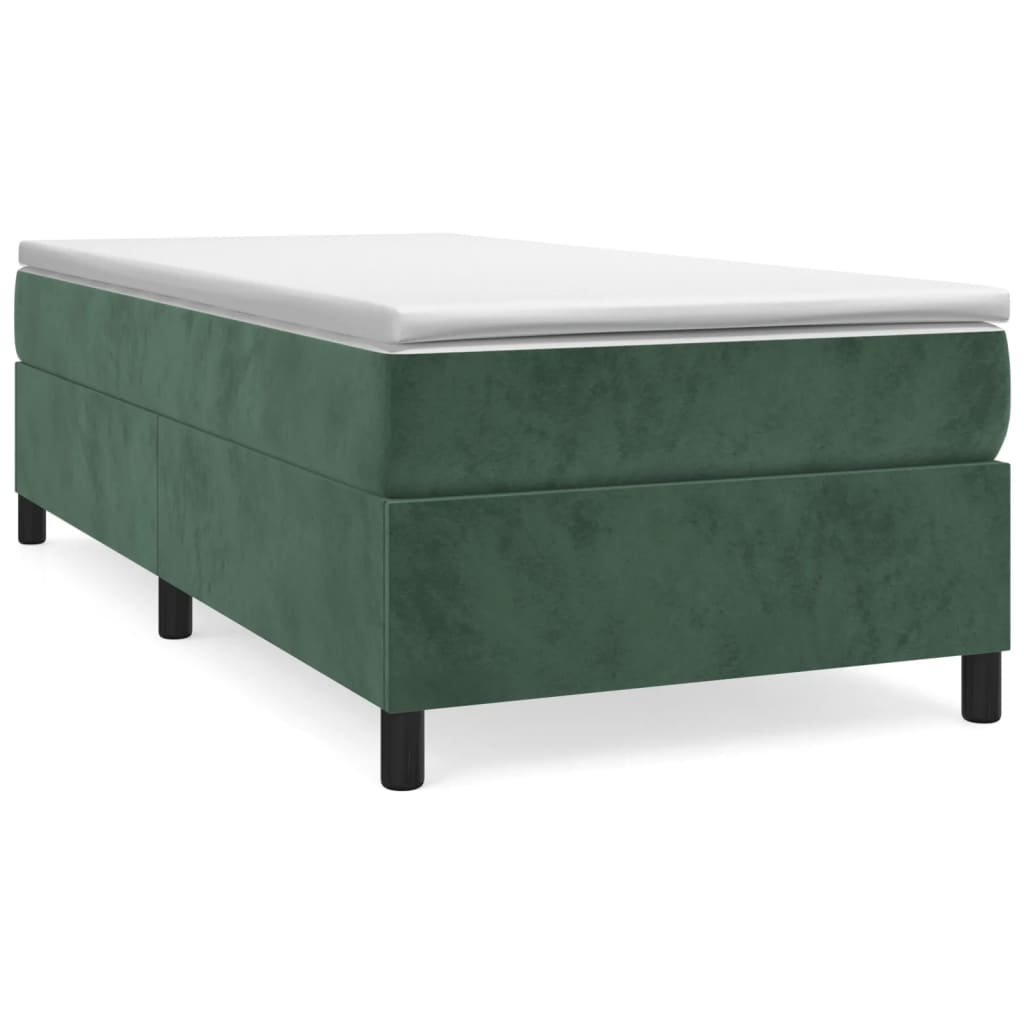 Boxspring bed 90x200 cm fluweel donkergroen is nu te koop bij PeponiXL, paradijselijk wonen!