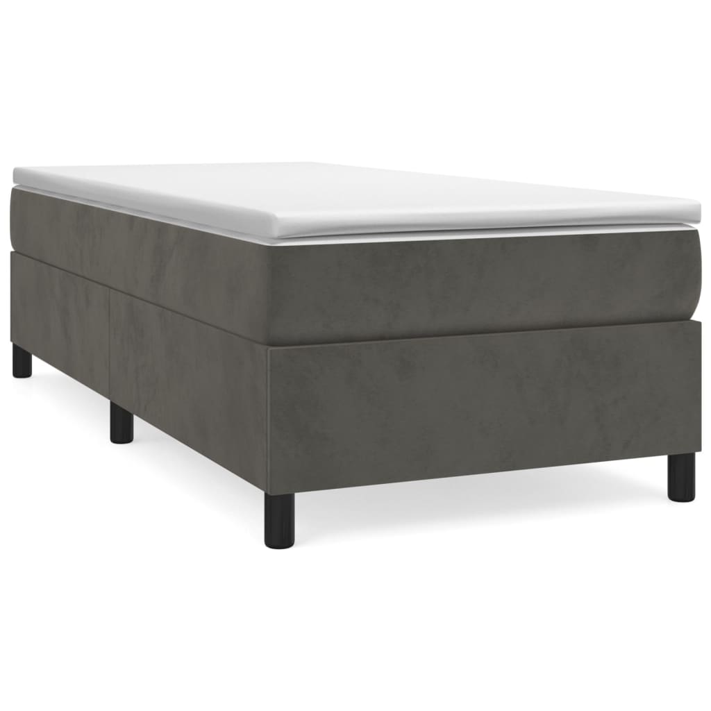 Boxspring bed 100x200 cm fluweel donkergrijs is nu te koop bij PeponiXL, paradijselijk wonen!