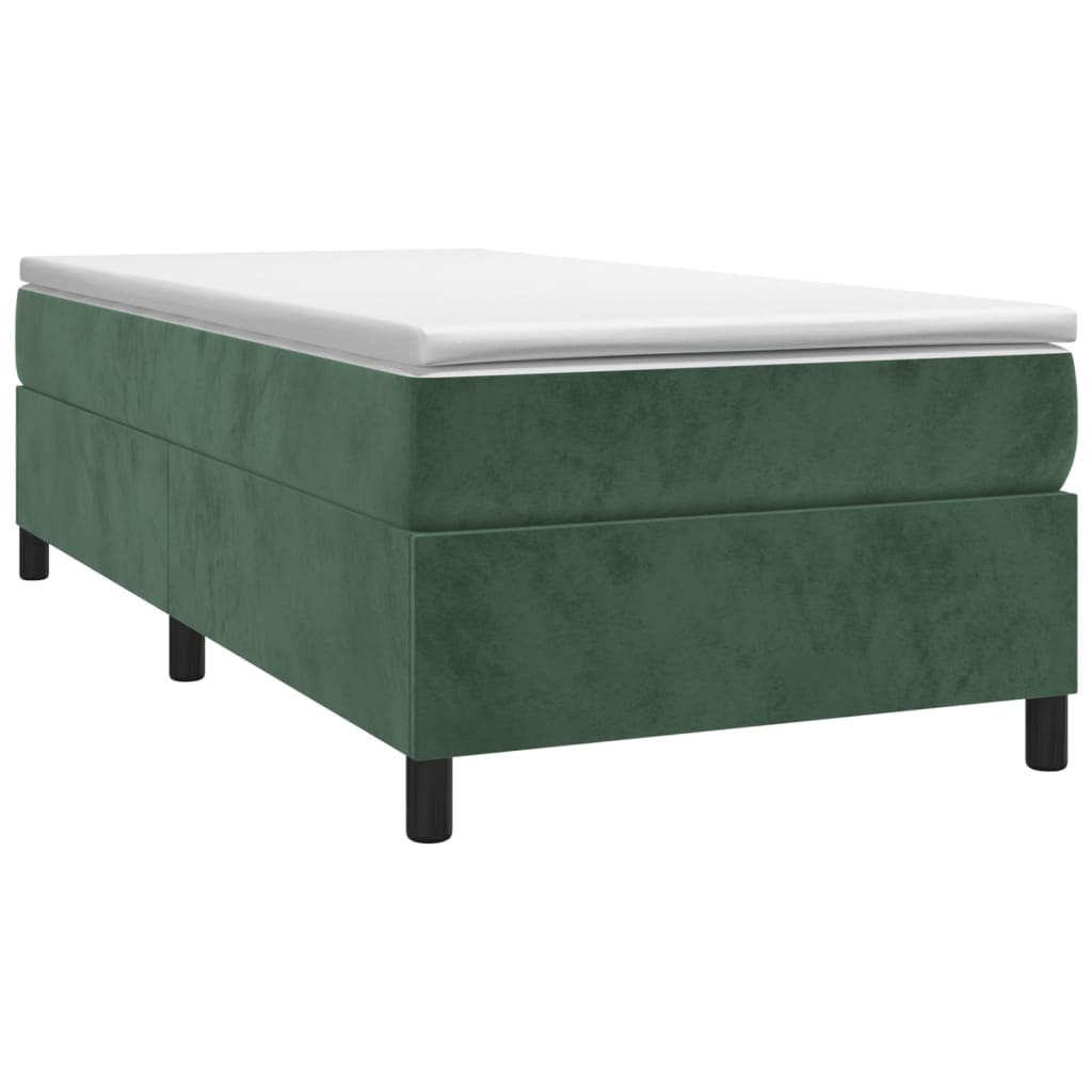 Boxspring bed 100x200 cm fluweel donkergroen is nu te koop bij PeponiXL, paradijselijk wonen!