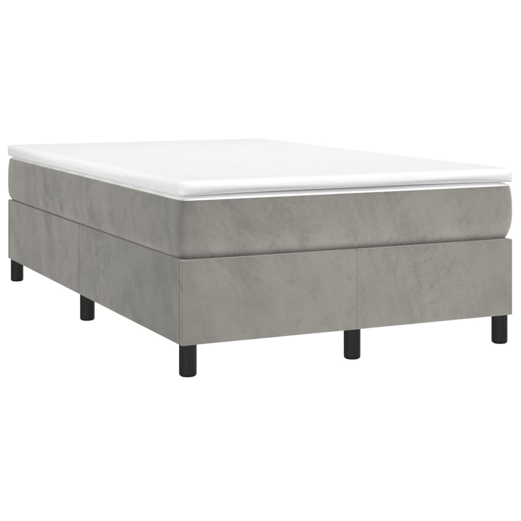 Boxspring bed 120x200 cm fluweel lichtgrijs is nu te koop bij PeponiXL, paradijselijk wonen!