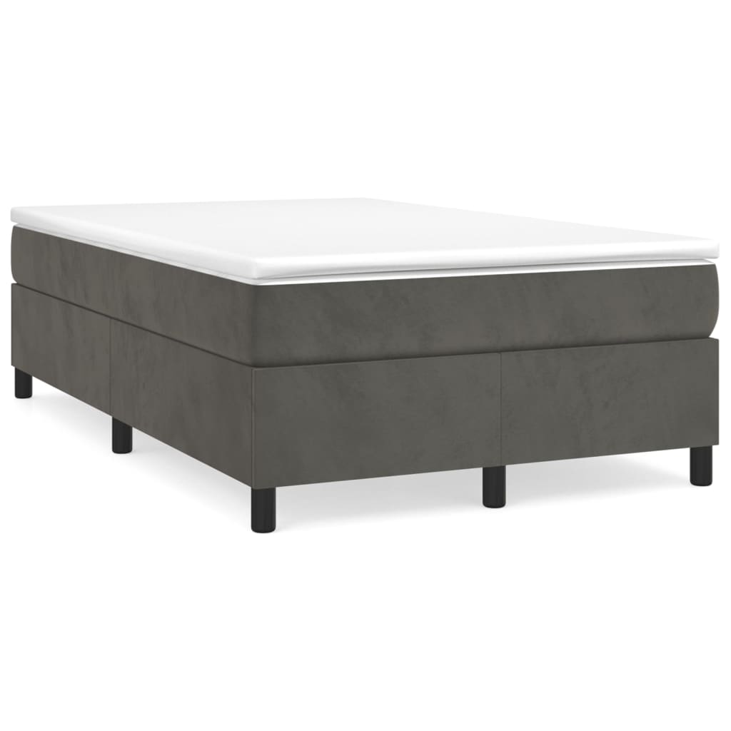 Boxspring bed 120x200 cm fluweel donkergrijs is nu te koop bij PeponiXL, paradijselijk wonen!
