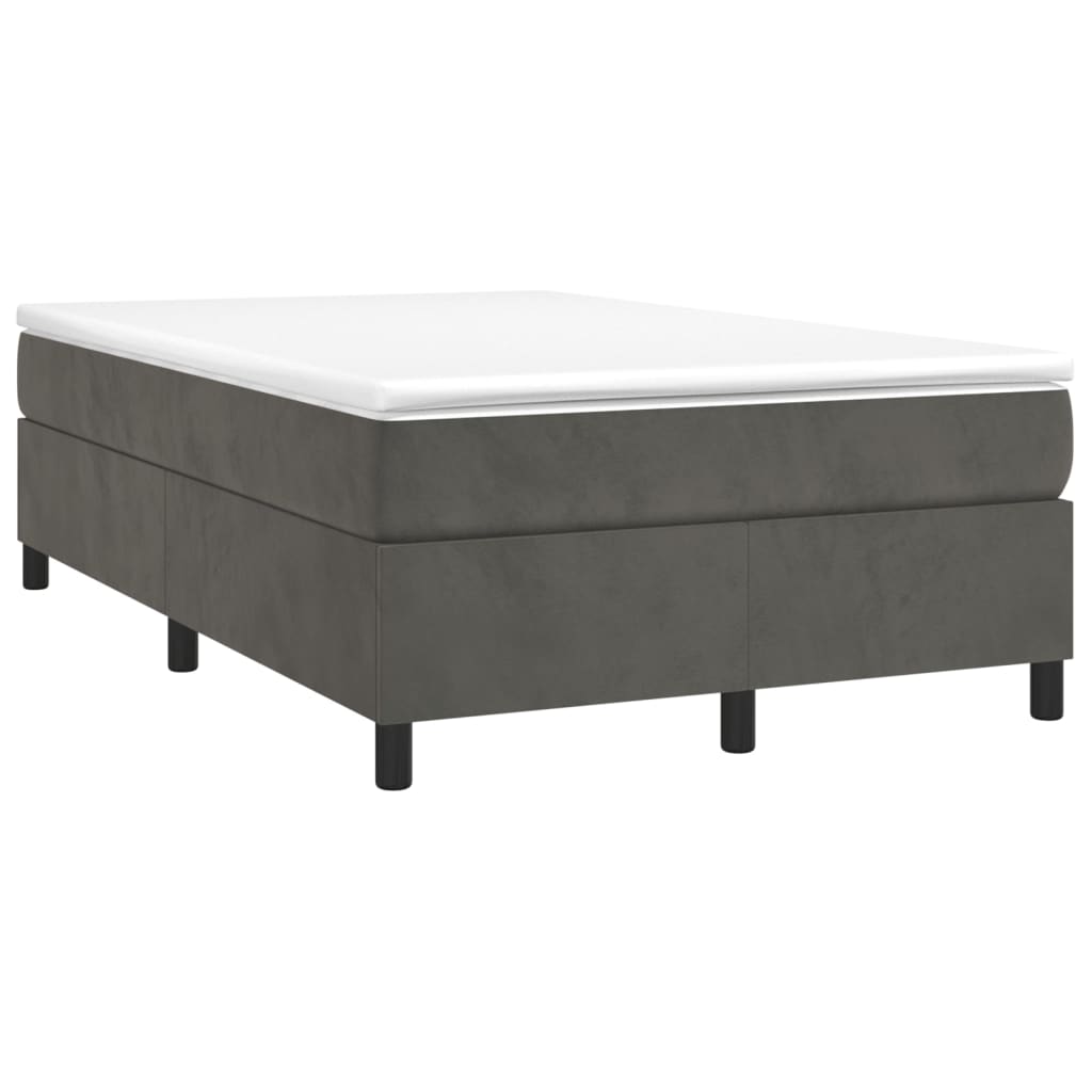 Boxspring bed 120x200 cm fluweel donkergrijs is nu te koop bij PeponiXL, paradijselijk wonen!