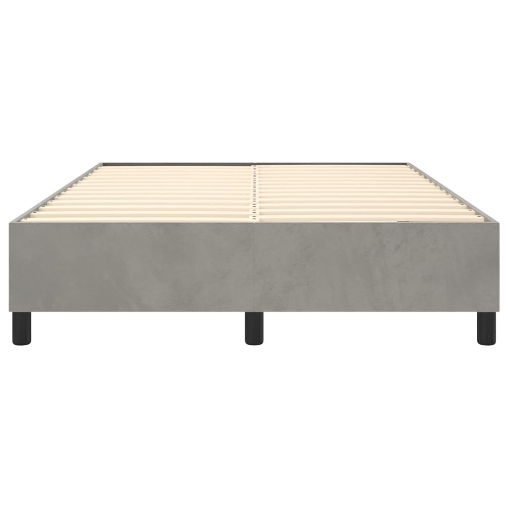 Boxspring bed 140x190 cm fluweel lichtgrijs is nu te koop bij PeponiXL, paradijselijk wonen!