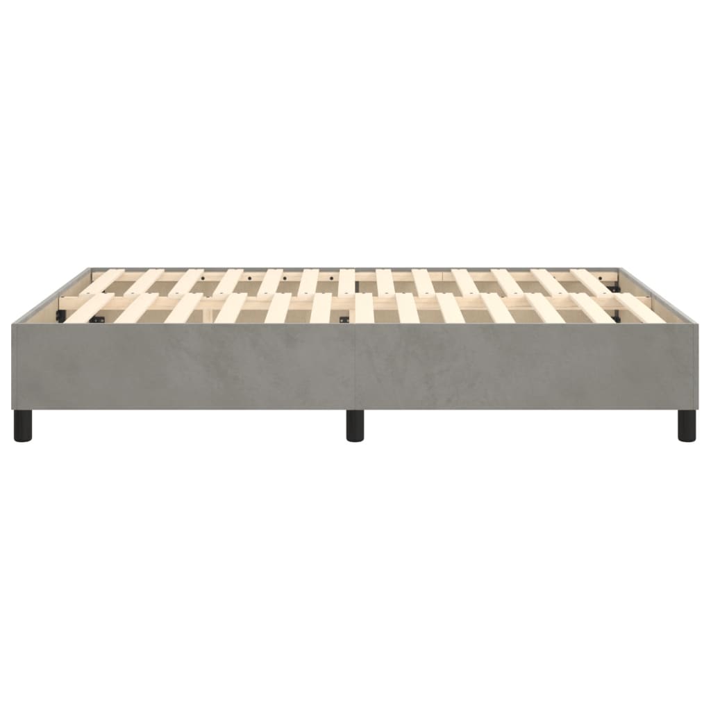 Boxspring bed 140x190 cm fluweel lichtgrijs is nu te koop bij PeponiXL, paradijselijk wonen!