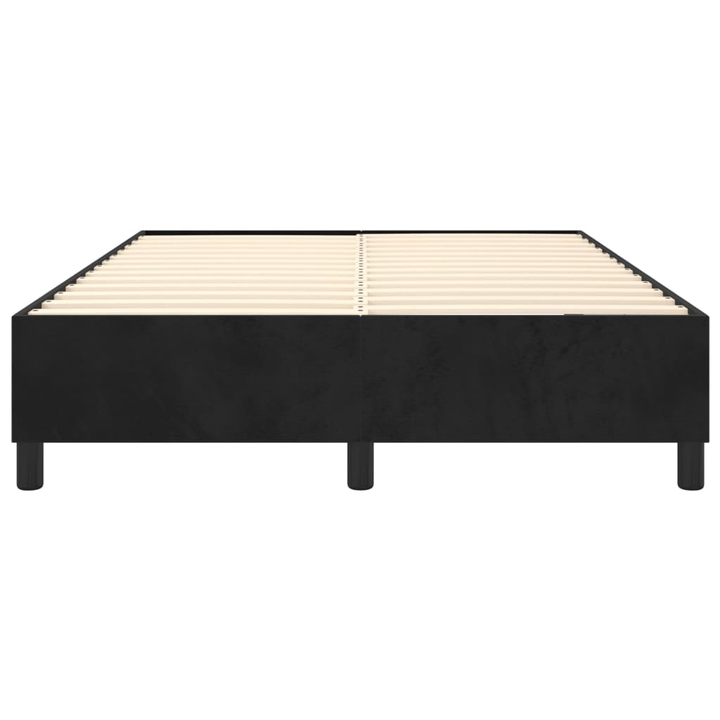 Boxspring bed 140x190 cm fluweel zwart is nu te koop bij PeponiXL, paradijselijk wonen!