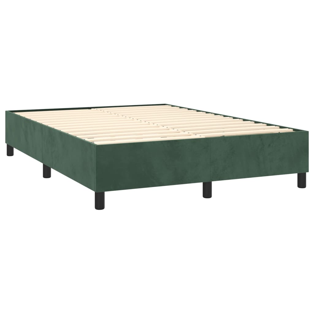 Boxspring bed 140x190 cm fluweel donkergroen is nu te koop bij PeponiXL, paradijselijk wonen!