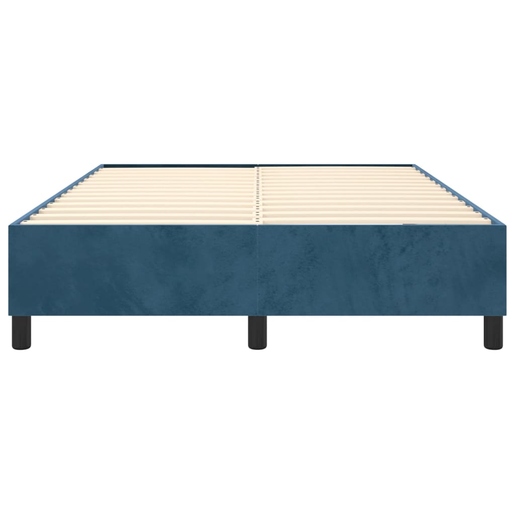 Boxspring bed 140x190 cm fluweel donkerblauw is nu te koop bij PeponiXL, paradijselijk wonen!