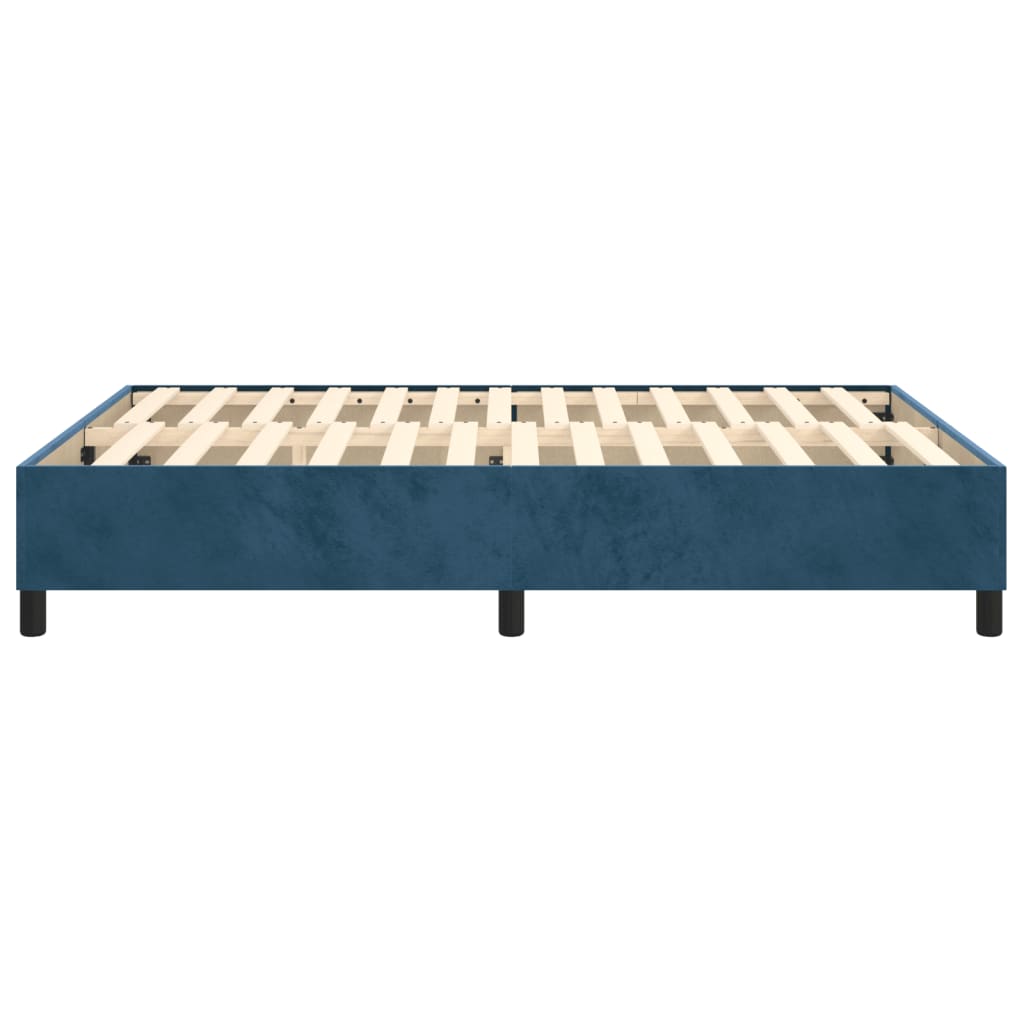 Boxspring bed 140x190 cm fluweel donkerblauw is nu te koop bij PeponiXL, paradijselijk wonen!
