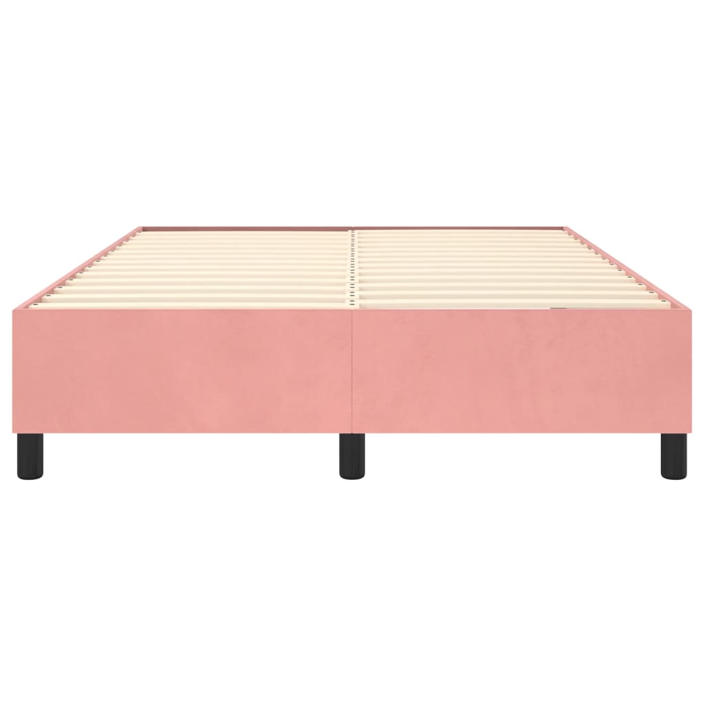 Boxspring bed fluweel roze 140x190 cm is nu te koop bij PeponiXL, paradijselijk wonen!