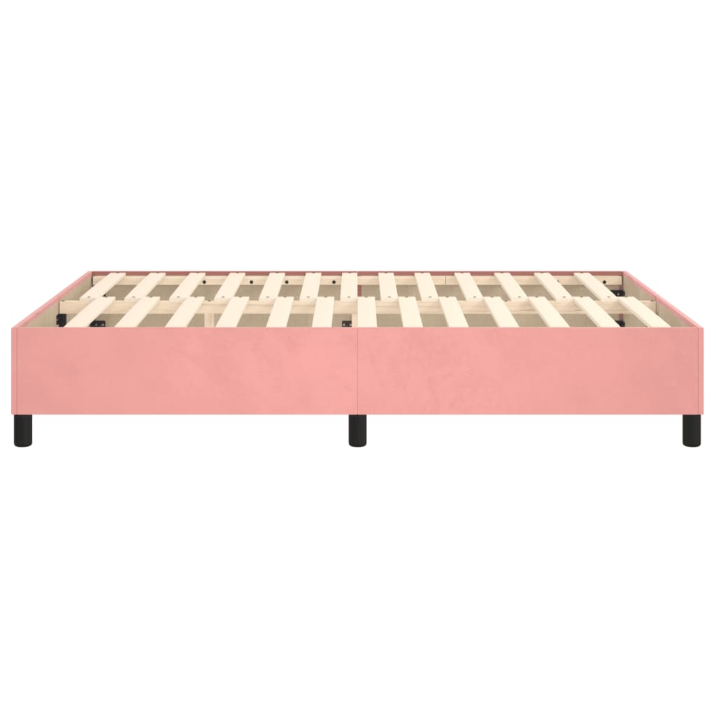 Boxspring bed fluweel roze 140x190 cm is nu te koop bij PeponiXL, paradijselijk wonen!