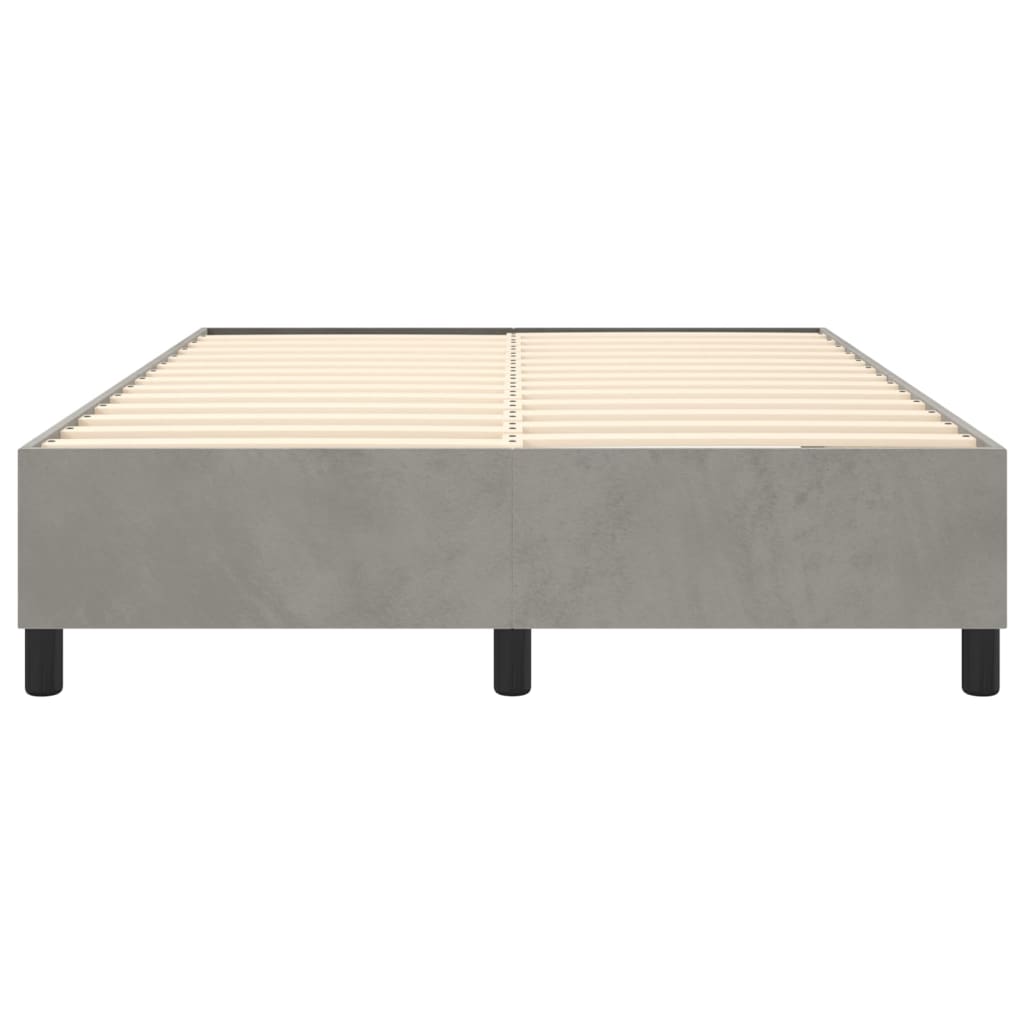Boxspring bed 140x200 cm fluweel lichtgrijs is nu te koop bij PeponiXL, paradijselijk wonen!