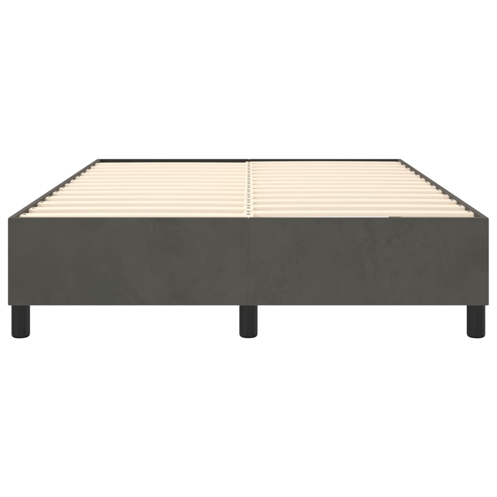 Boxspring bed 140x200 cm fluweel donkergrijs is nu te koop bij PeponiXL, paradijselijk wonen!