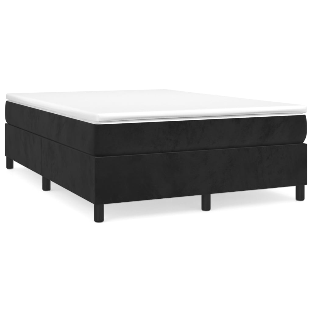 Boxspring bed 140x200 cm fluweel zwart is nu te koop bij PeponiXL, paradijselijk wonen!