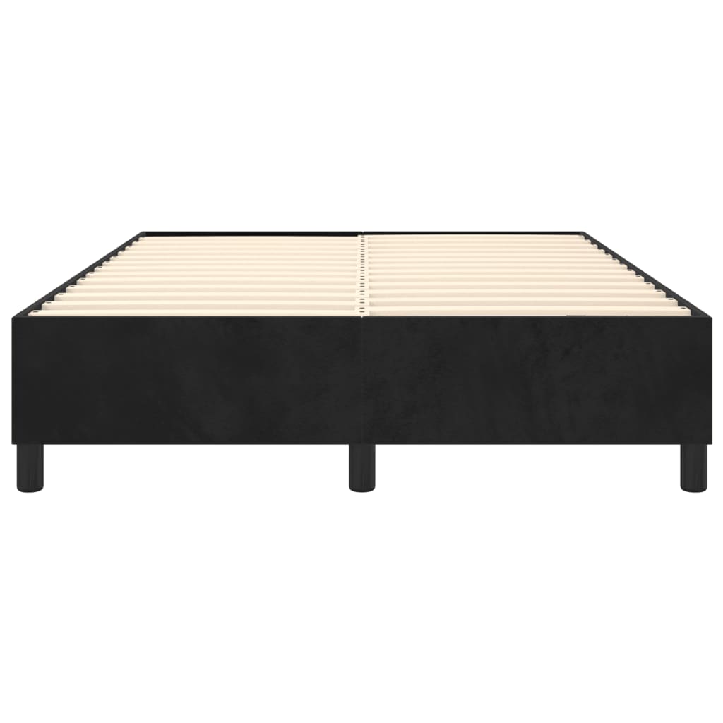 Boxspring bed 140x200 cm fluweel zwart is nu te koop bij PeponiXL, paradijselijk wonen!