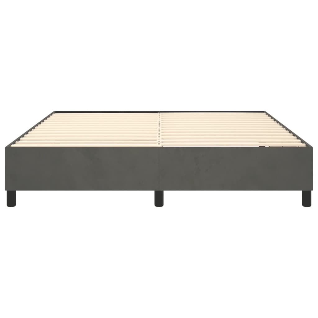 Boxspring bed 160x200 cm fluweel donkergrijs is nu te koop bij PeponiXL, paradijselijk wonen!