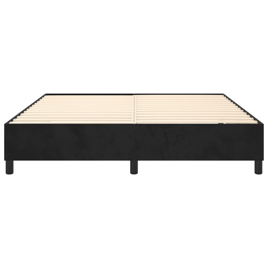 Boxspring bed 160x200 cm fluweel zwart is nu te koop bij PeponiXL, paradijselijk wonen!