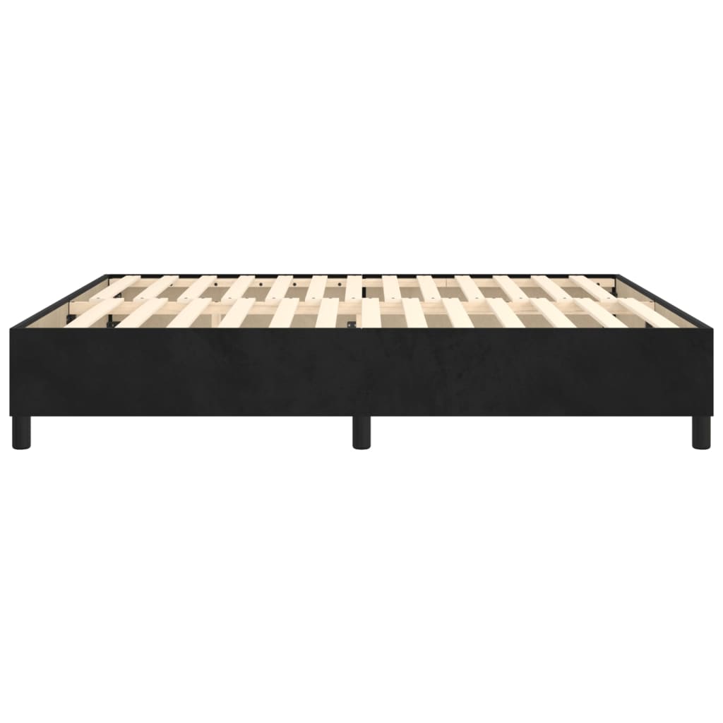 Boxspring bed 160x200 cm fluweel zwart is nu te koop bij PeponiXL, paradijselijk wonen!