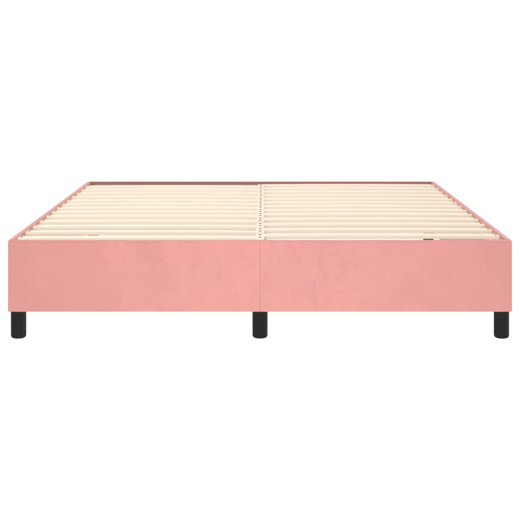 Boxspring bed fluweel roze 160x200 cm is nu te koop bij PeponiXL, paradijselijk wonen!