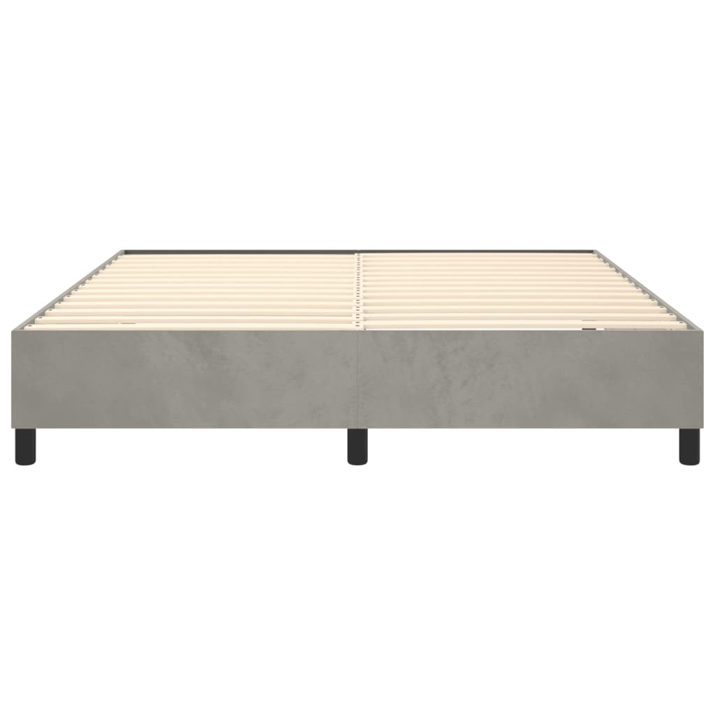 Boxspring bed 180x200 cm fluweel lichtgrijs is nu te koop bij PeponiXL, paradijselijk wonen!