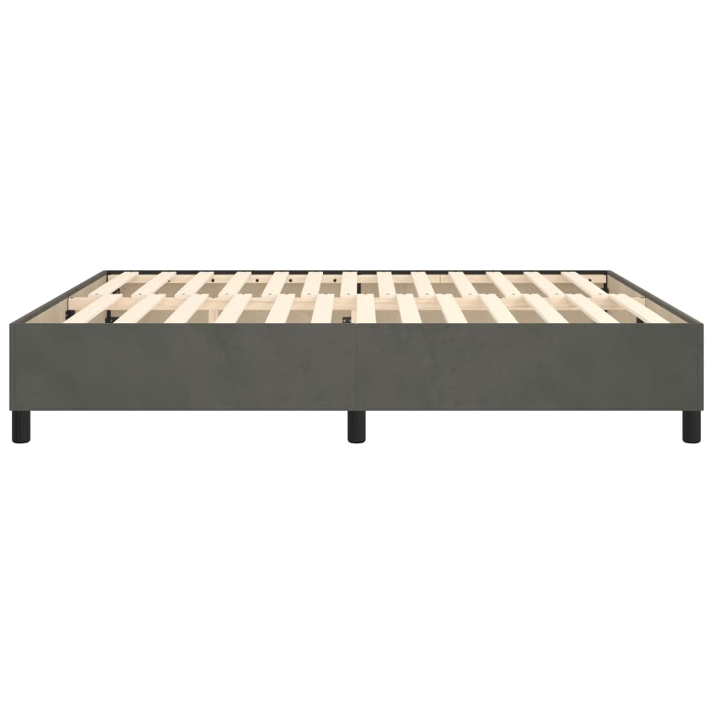 Boxspring bed 180x200 cm fluweel donkergrijs is nu te koop bij PeponiXL, paradijselijk wonen!