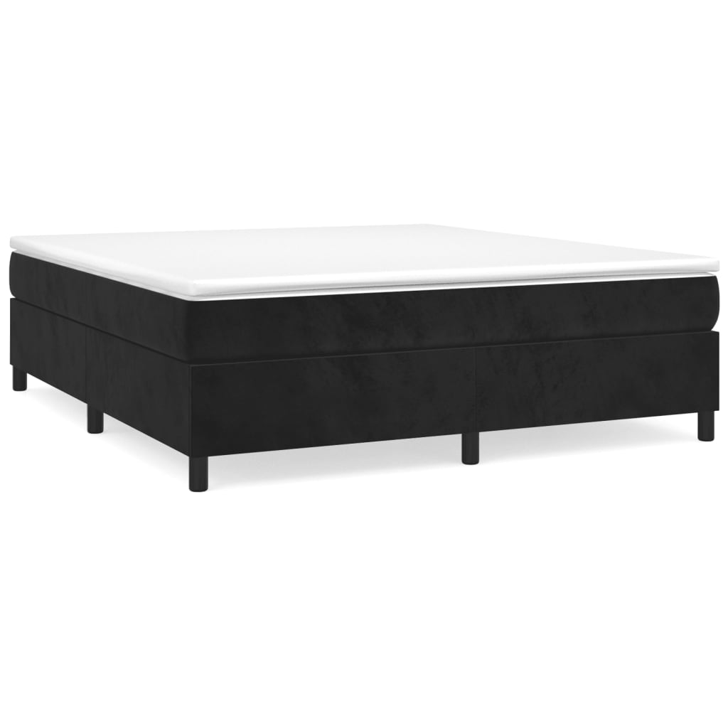Boxspring bed 180x200 cm fluweel zwart is nu te koop bij PeponiXL, paradijselijk wonen!
