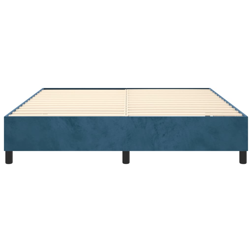 Boxspring bed 180x200 cm fluweel donkerblauw is nu te koop bij PeponiXL, paradijselijk wonen!