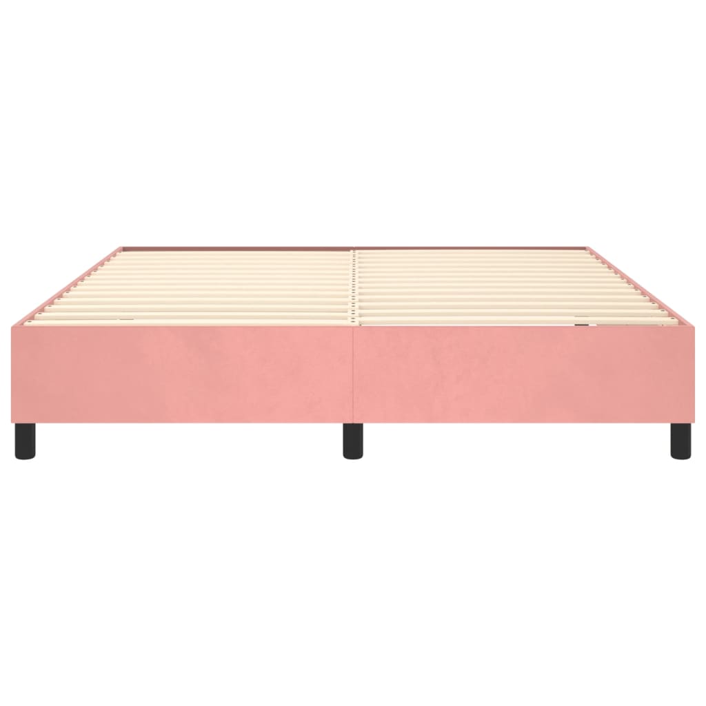 Boxspring bed fluweel roze 180x200 cm is nu te koop bij PeponiXL, paradijselijk wonen!