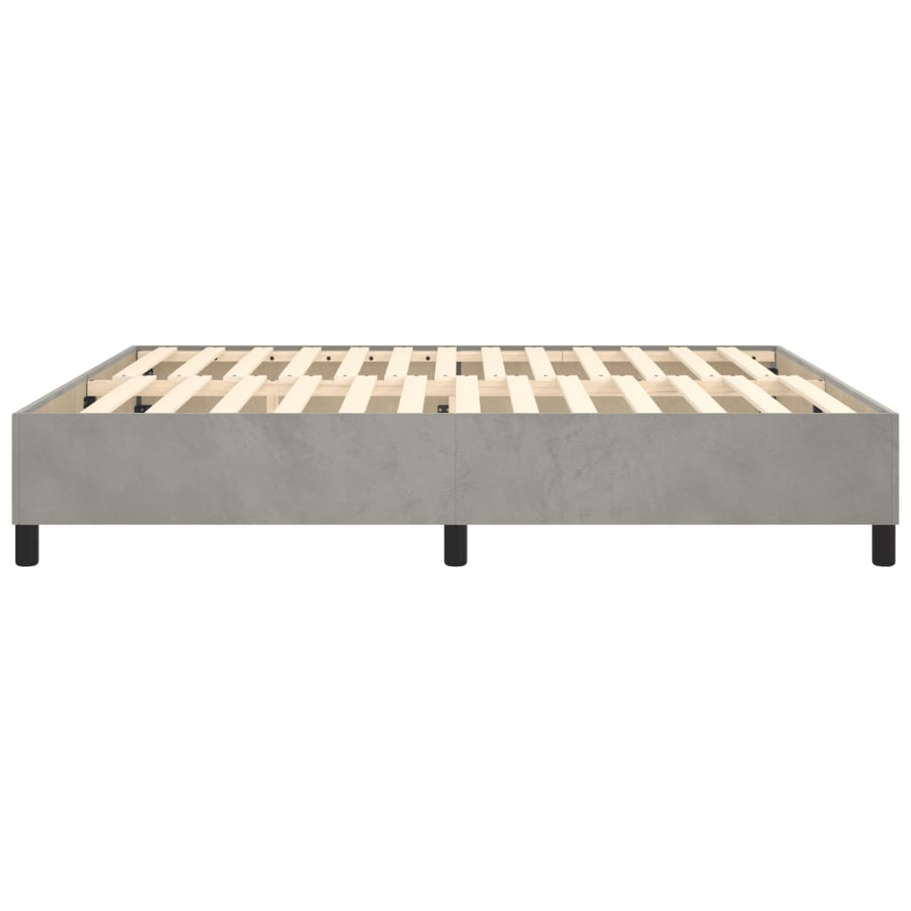 Boxspring bed 200x200 cm fluweel lichtgrijs is nu te koop bij PeponiXL, paradijselijk wonen!