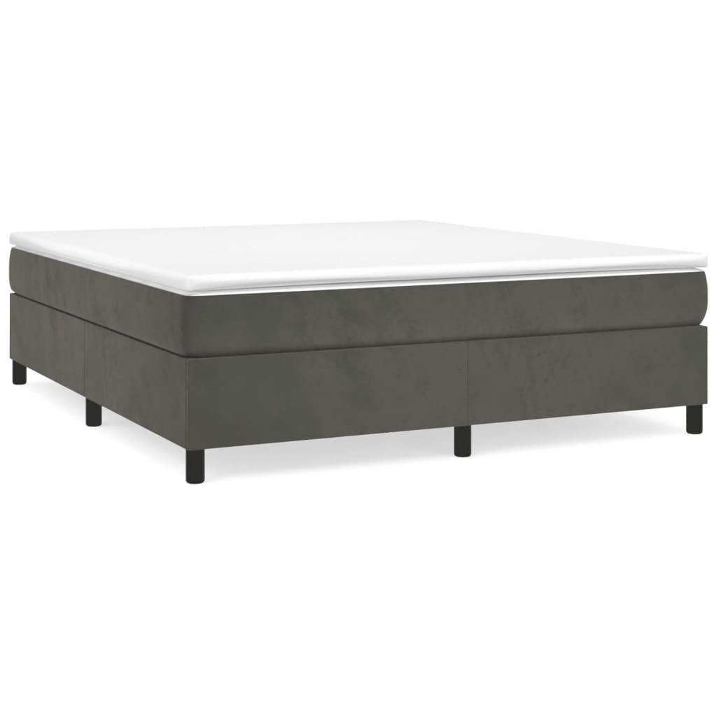 Boxspring bed 200x200 cm fluweel donkergrijs is nu te koop bij PeponiXL, paradijselijk wonen!