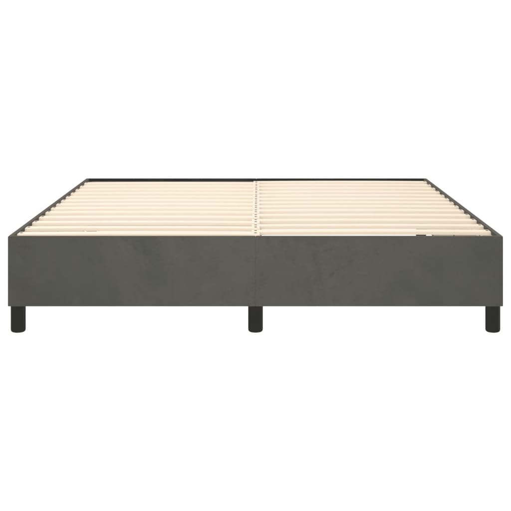 Boxspring bed 200x200 cm fluweel donkergrijs is nu te koop bij PeponiXL, paradijselijk wonen!