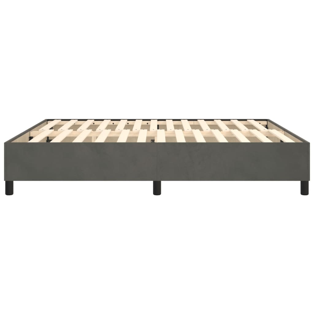 Boxspring bed 200x200 cm fluweel donkergrijs is nu te koop bij PeponiXL, paradijselijk wonen!
