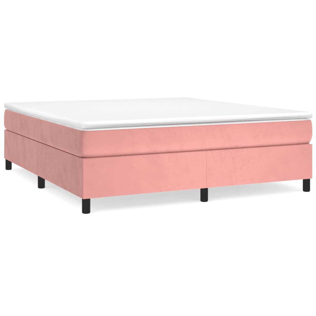Boxspring bed fluweel roze 200x200 cm is nu te koop bij PeponiXL, paradijselijk wonen!