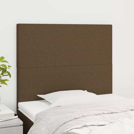 Hoofdbord donkerbruin 90x5x118/128 cm Stof is nu te koop bij PeponiXL, paradijselijk wonen!