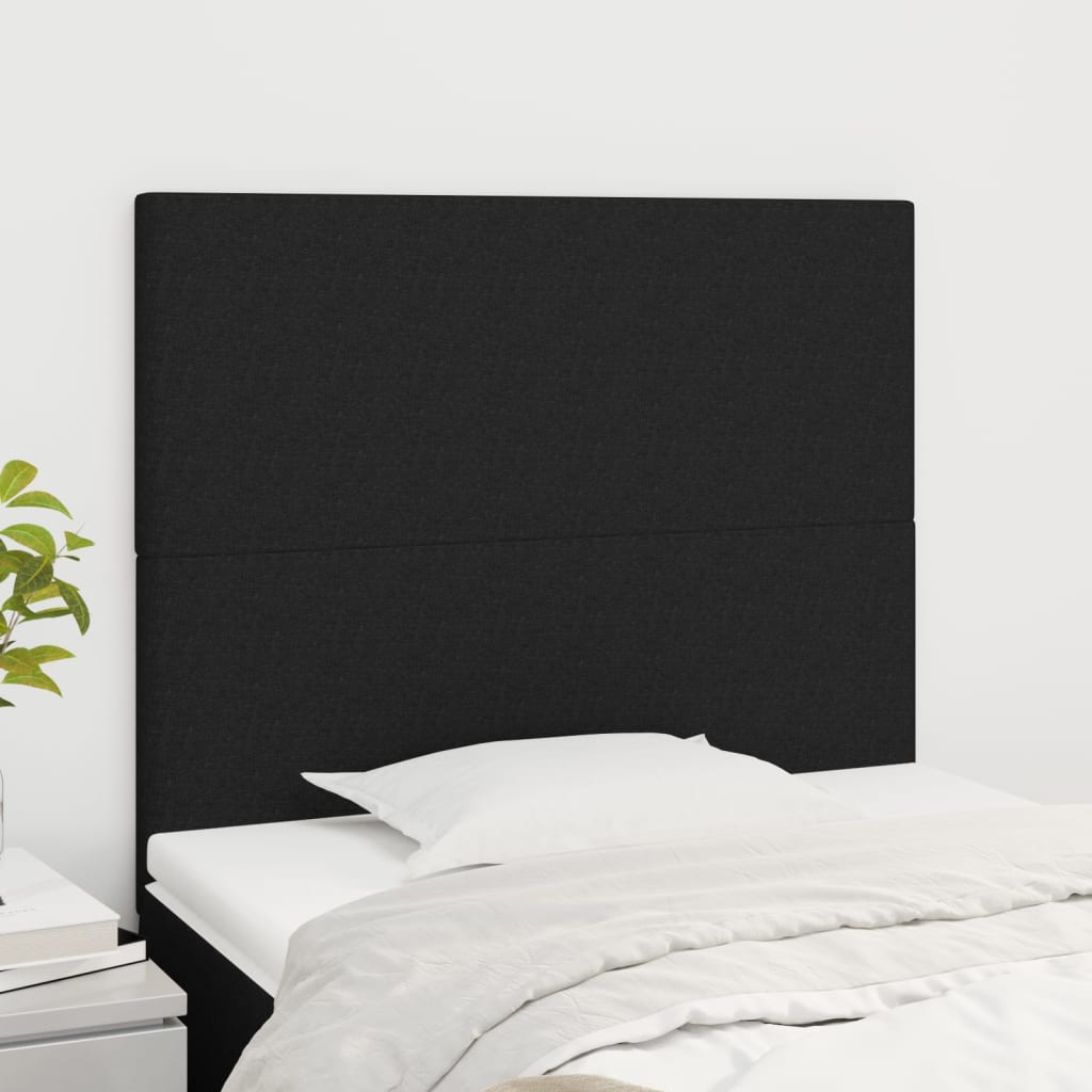 Hoofdbord zwart 100x5x118/128 cm stof is nu te koop bij PeponiXL, paradijselijk wonen!