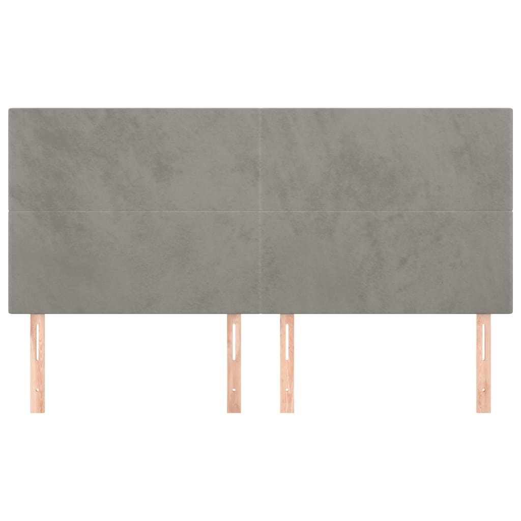 Hoofdbord lichtgrijs 200x5x118/128 cm fluweel is nu te koop bij PeponiXL, paradijselijk wonen!