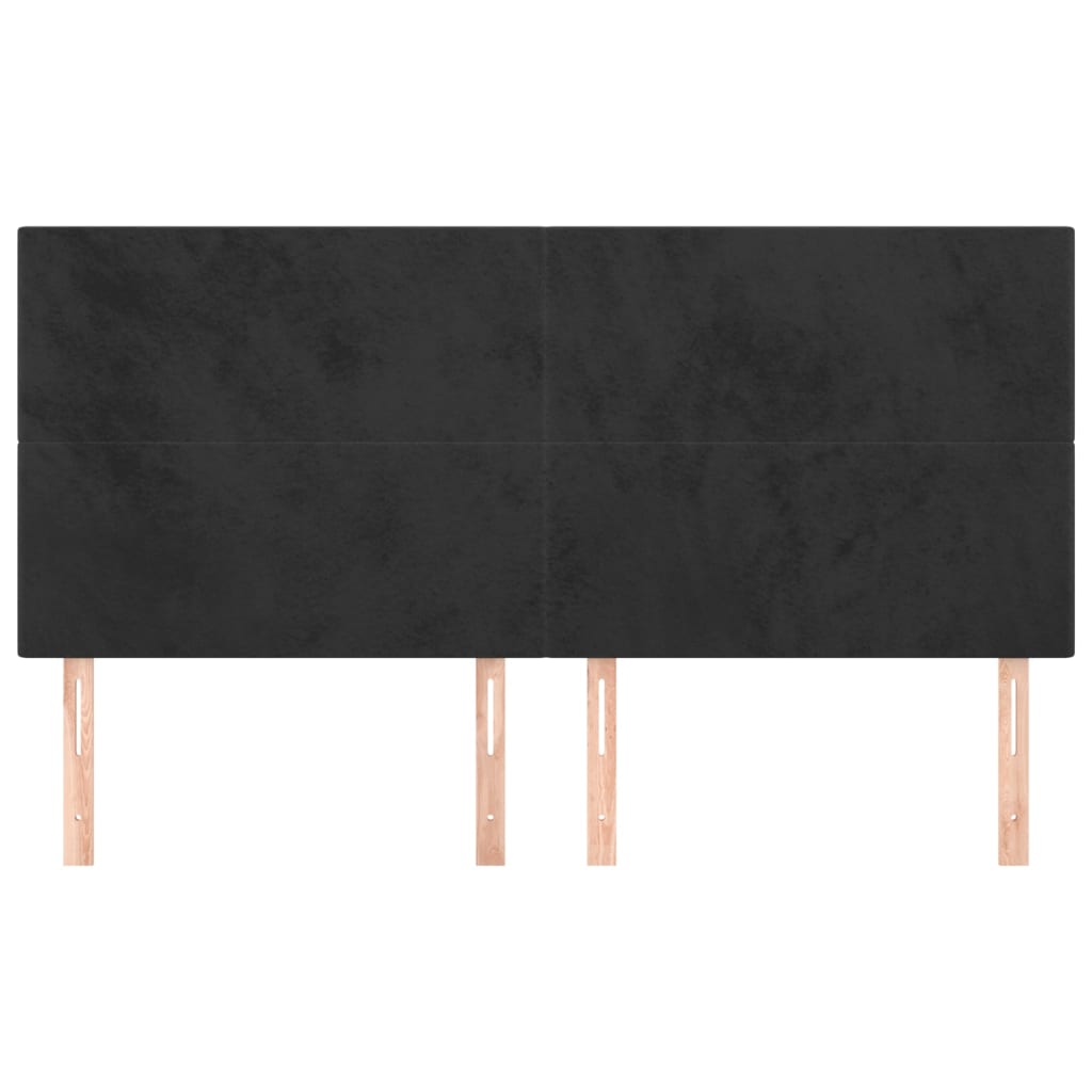 Hoofdbord zwart 200x5x118/128 cm fluweel is nu te koop bij PeponiXL, paradijselijk wonen!