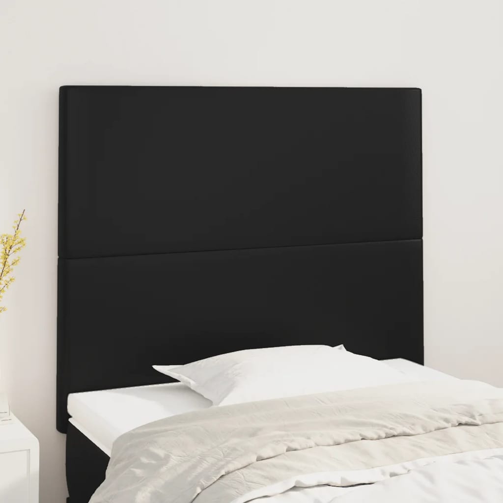 Hoofdbord zwart 90x5x118/128 cm kunstleer is nu te koop bij PeponiXL, paradijselijk wonen!
