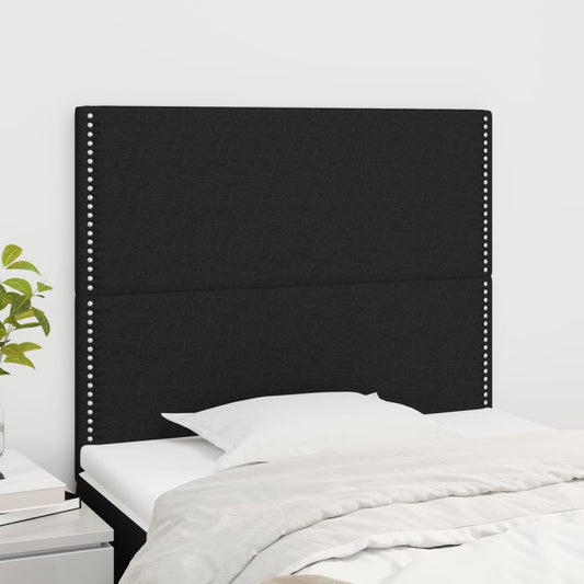 Hoofdbord zwart 80x5x118/128 cm stof is nu te koop bij PeponiXL, paradijselijk wonen!