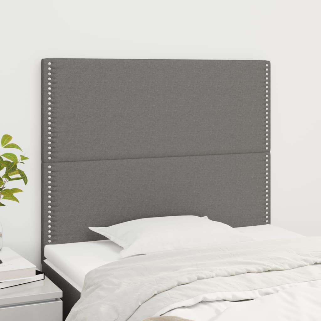 Hoofdbord donkergrijs 90x5x118/128 cm stof is nu te koop bij PeponiXL, paradijselijk wonen!