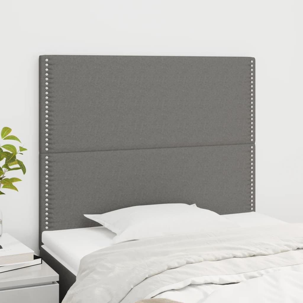 Hoofdbord donkergrijs 100x5x118/128 cm Stof is nu te koop bij PeponiXL, paradijselijk wonen!