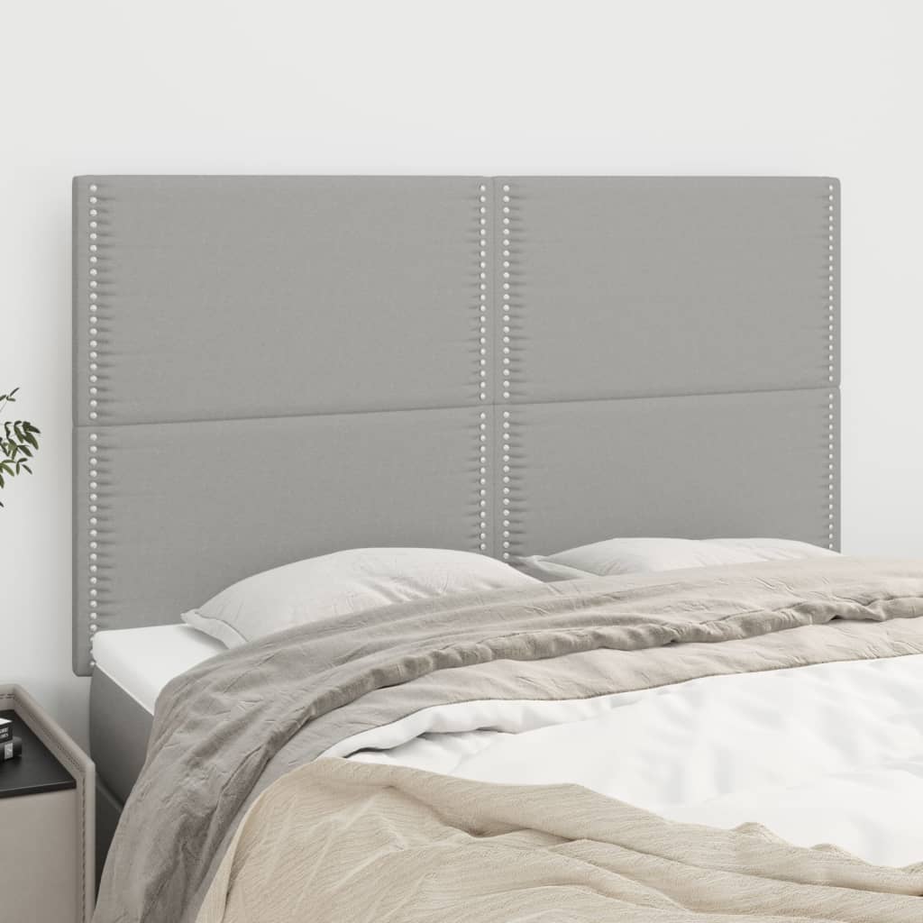 Hoofdbord lichtgrijs 144x5x118/128 cm stof is nu te koop bij PeponiXL, paradijselijk wonen!
