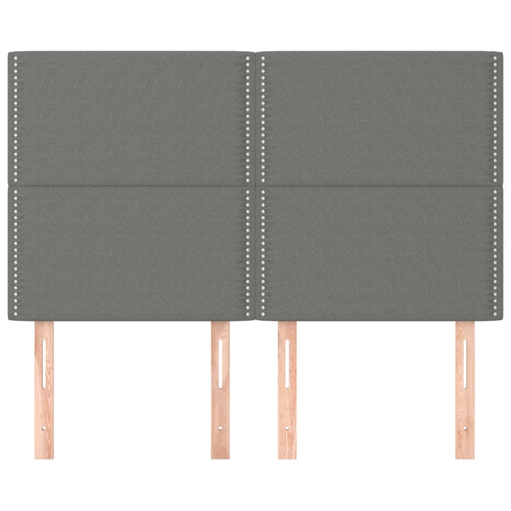 Hoofdbord donkergrijs 144x5x118/128 cm Stof is nu te koop bij PeponiXL, paradijselijk wonen!