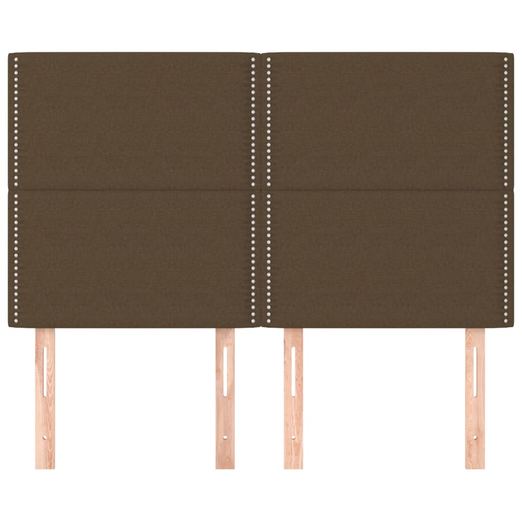 Hoofdbord donkerbruin 144x5x118/128 cm stof is nu te koop bij PeponiXL, paradijselijk wonen!